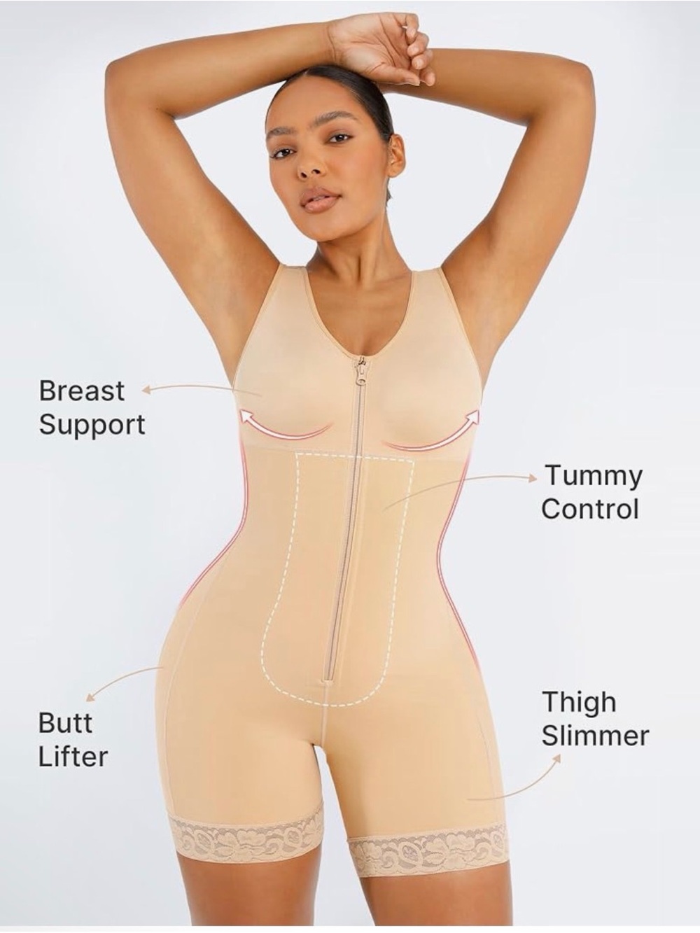 NWT SHAPELLX Wasit Trainer Bodysuit for Women Tummy Control Shapewear